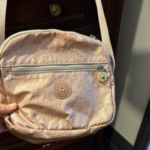 Kipling Metallic Blush Pink Crossbody Bag